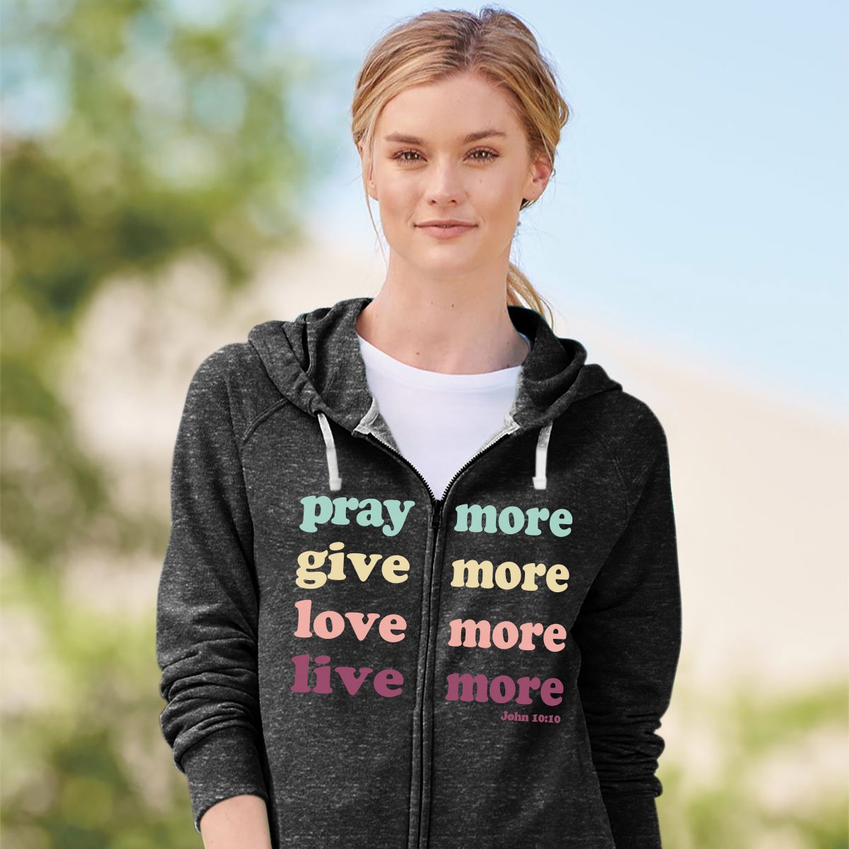Grace truth Terry Zip Live More - Adult & Kids T-Shirts, Sweatshirts & Hoodies apparel design preview 2