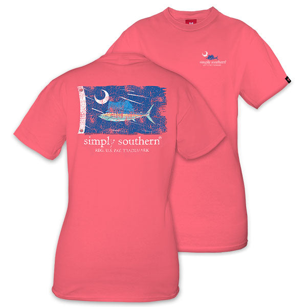 SALE Simply Southern Swordfish Flag Distressed - Adult & Kids T-Shirts, Sweatshirts & Hoodies apparel design preview 1