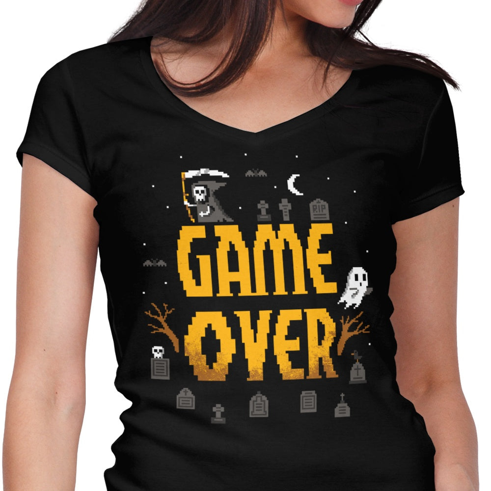 Game Over Women's V-Neck - Adult & Kids T-Shirts, Sweatshirts & Hoodies apparel design preview 1