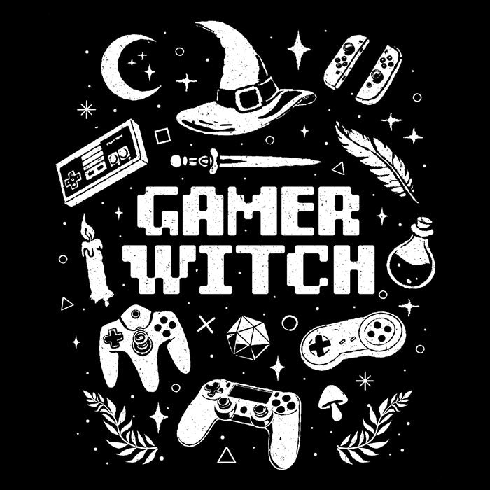 Gamer Witch - Adult & Kids T-Shirts, Sweatshirts & Hoodies apparel design preview 2
