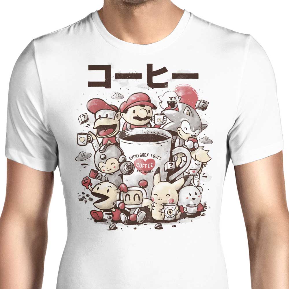Games and Coffee Men's Apparel - Adult & Kids T-Shirts, Sweatshirts & Hoodies apparel design preview 1