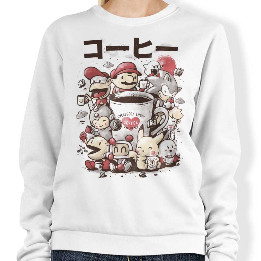 Games and Coffee - Adult & Kids T-Shirts, Sweatshirts & Hoodies apparel design preview 1