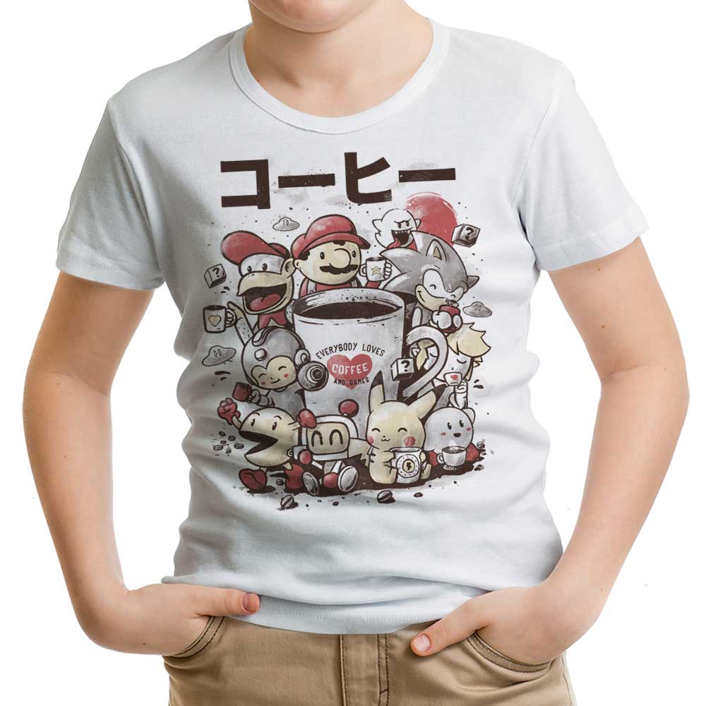 Games and Coffee Youth Apparel - Adult & Kids T-Shirts, Sweatshirts & Hoodies apparel design preview 1