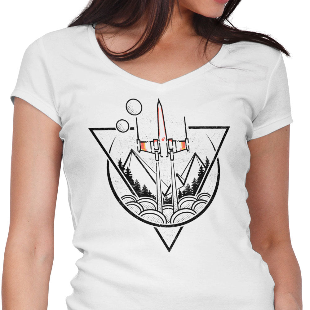 Geometric Wars Women's V-Neck - Adult & Kids T-Shirts, Sweatshirts & Hoodies apparel design preview 1