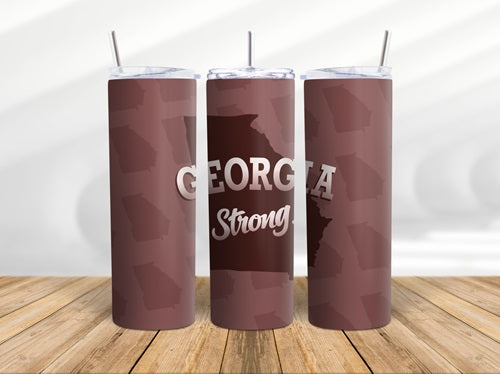 Georgia Strong 20 oz Skinny Tumbler Cup With Straw - Adult & Kids T-Shirts, Sweatshirts & Hoodies apparel design preview 1