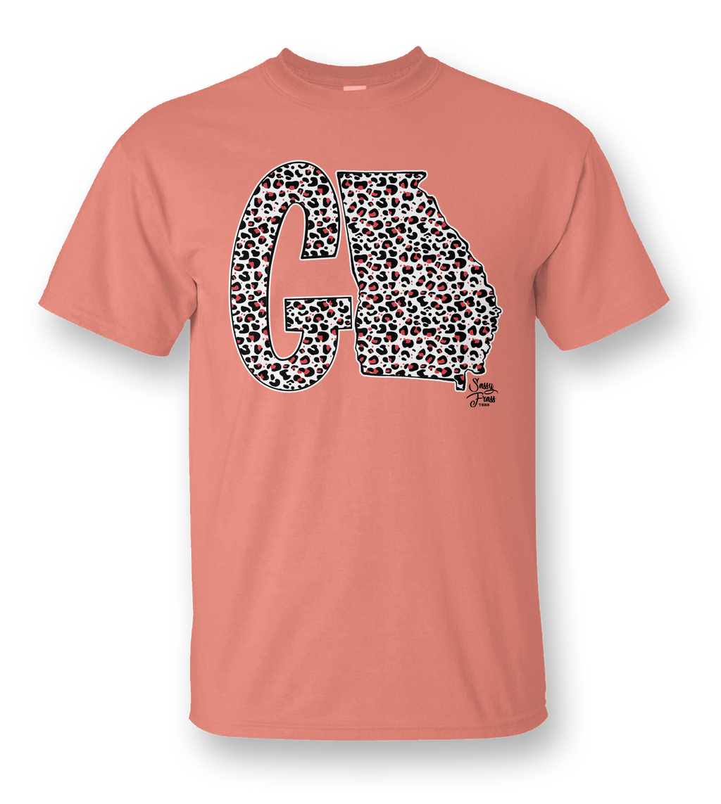 SALE Sassy Frass Georgia Leopard State Canvas Bright - Adult & Kids T-Shirts, Sweatshirts & Hoodies apparel design preview 2