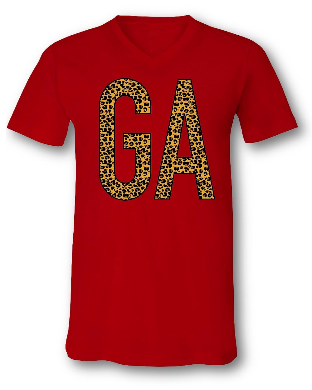 SALE Sassy Frass Georgia State GA Leopard V-Neck - Adult & Kids T-Shirts, Sweatshirts & Hoodies apparel design preview 2