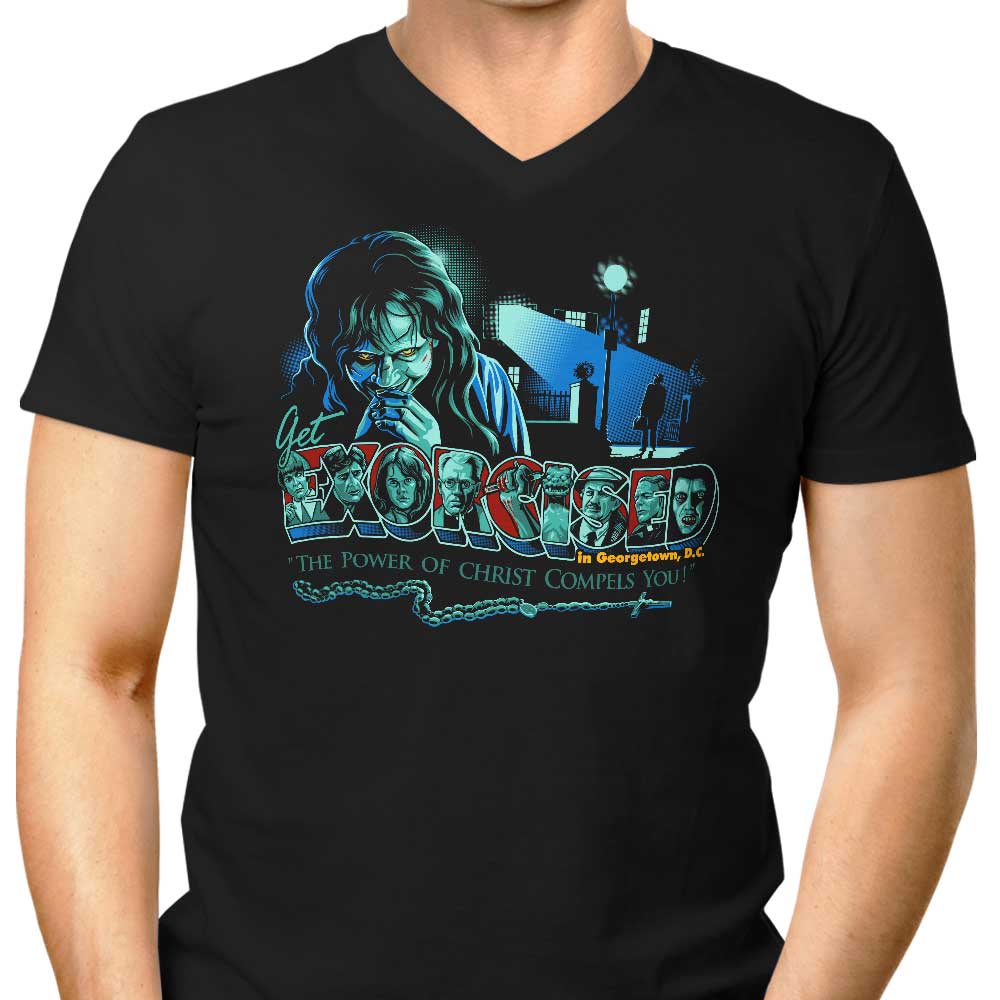 Get Exorcised Men's V-Neck - Adult & Kids T-Shirts, Sweatshirts & Hoodies apparel design preview 1