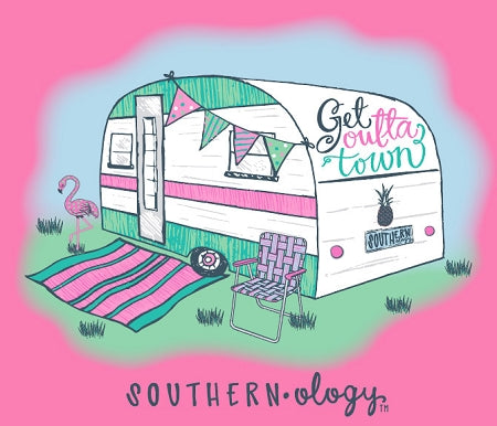 Southernology Get Outta Town Camper Comfort Colors - Adult & Kids T-Shirts, Sweatshirts & Hoodies apparel design preview 2