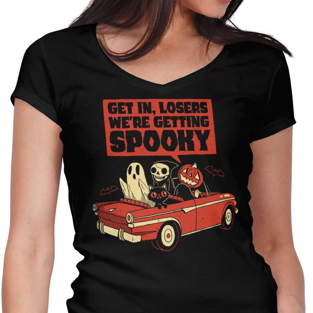 Getting Spooky Women's V-Neck - Adult & Kids T-Shirts, Sweatshirts & Hoodies apparel design preview 1