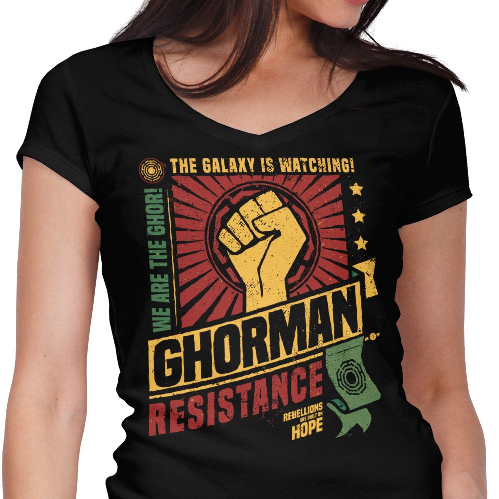 Ghorman Resistance Women's V-Neck - Adult & Kids T-Shirts, Sweatshirts & Hoodies apparel design preview 1