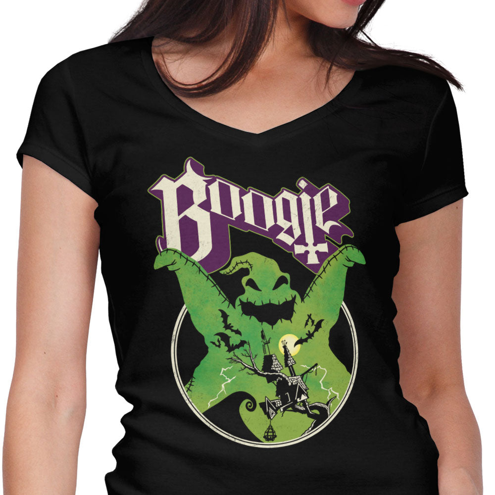 Ghost Boogie Women's V-Neck - Adult & Kids T-Shirts, Sweatshirts & Hoodies apparel design preview 1