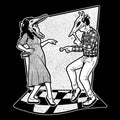 Ghost Couple Dance Coasters - Adult & Kids T-Shirts, Sweatshirts & Hoodies apparel design preview 1