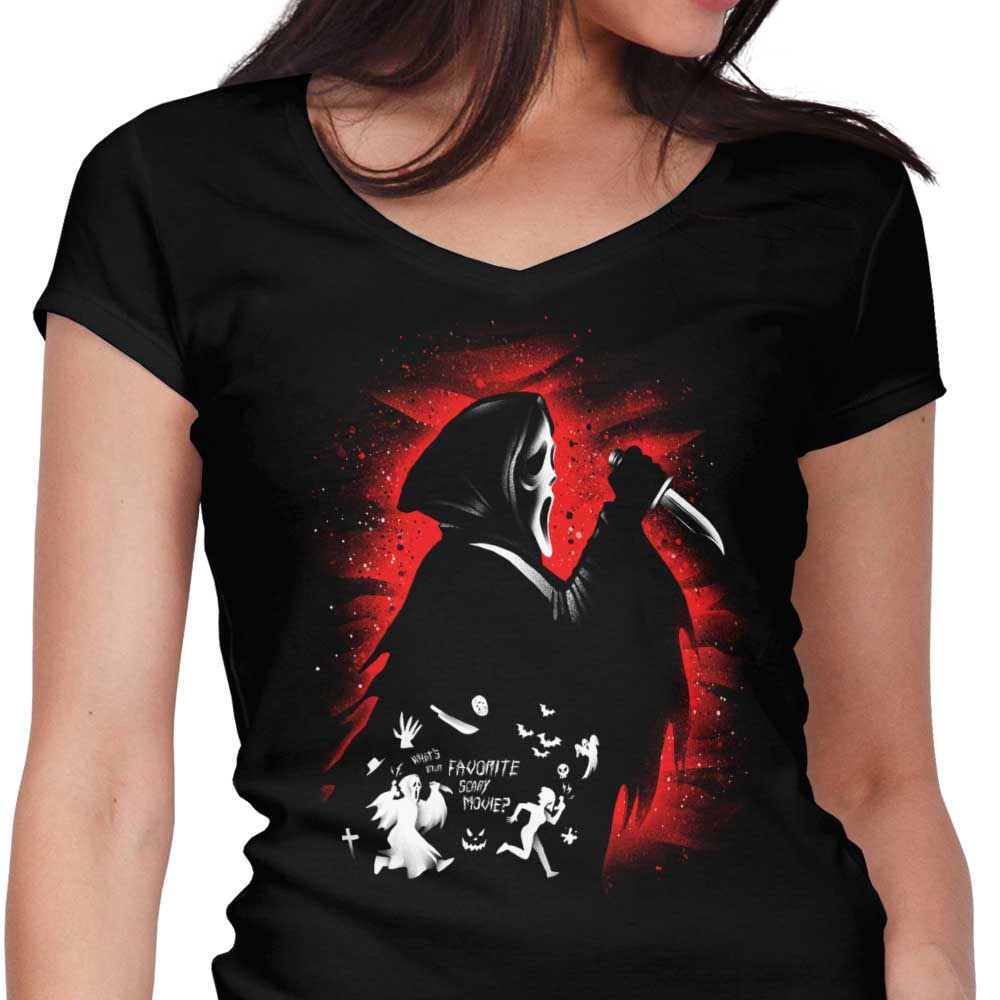 Ghost Face Women's V-Neck - Adult & Kids T-Shirts, Sweatshirts & Hoodies apparel design preview 1