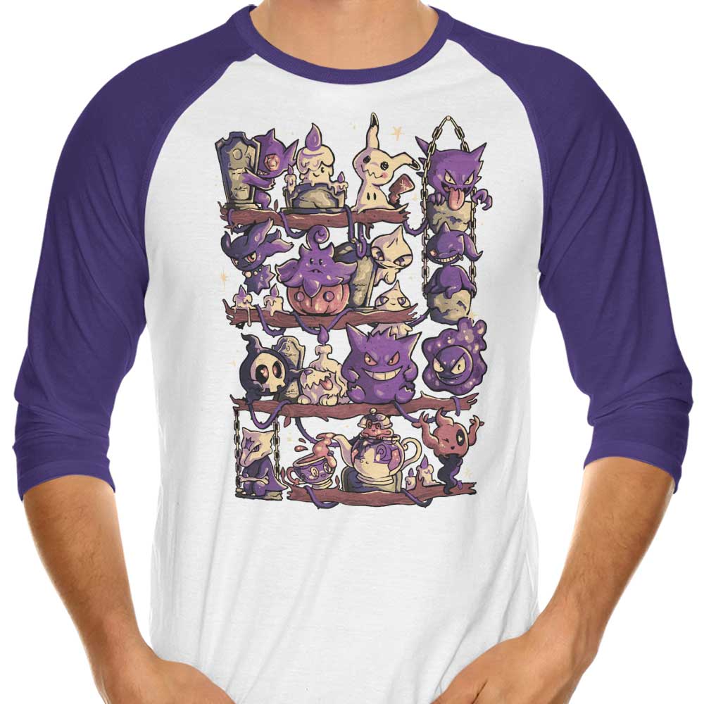 Ghost Shelf 3/4 Sleeve Raglan - Adult & Kids T-Shirts, Sweatshirts & Hoodies apparel design preview 1