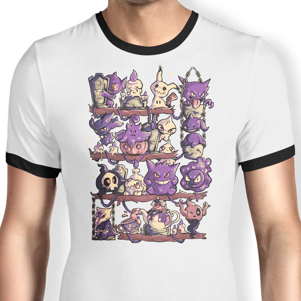 Ghost Shelf Ringer - Adult & Kids T-Shirts, Sweatshirts & Hoodies apparel design preview 1