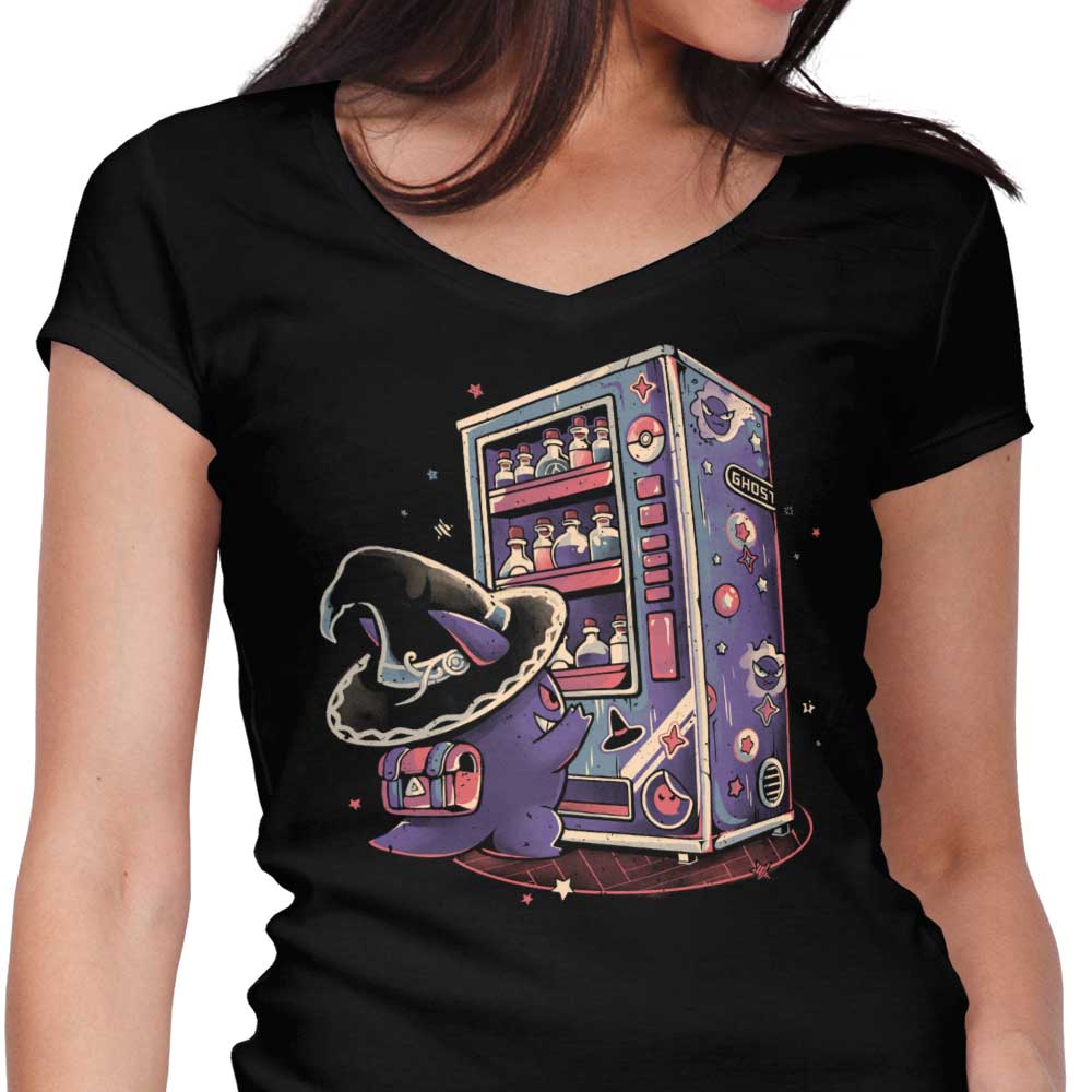 Ghost Vending Machine Women's V-Neck - Adult & Kids T-Shirts, Sweatshirts & Hoodies apparel design preview 1