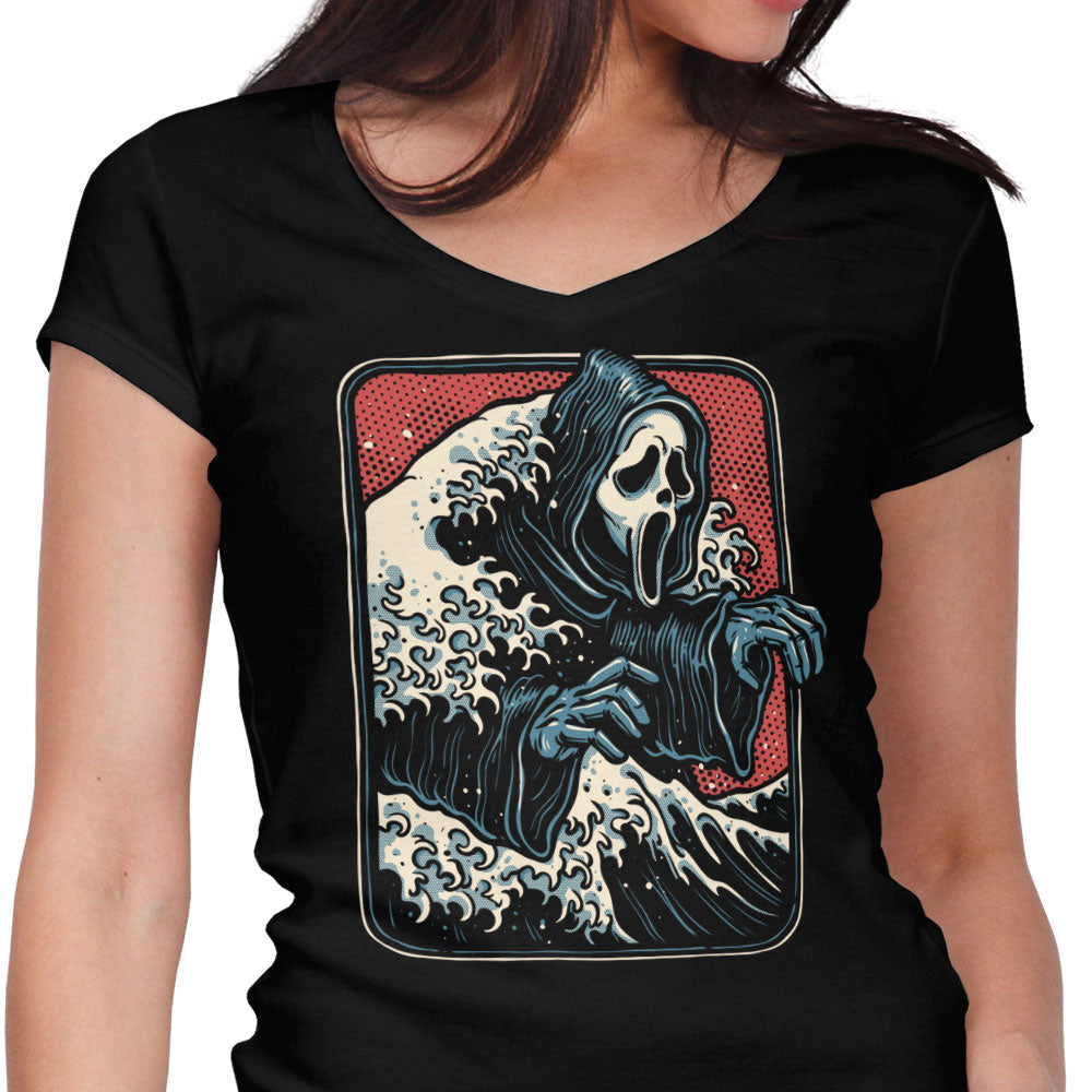 Ghost Wave Women's V-Neck - Adult & Kids T-Shirts, Sweatshirts & Hoodies apparel design preview 1