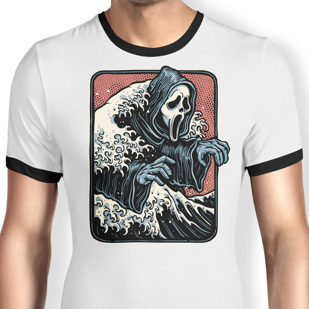 Ghost Wave Ringer - Adult & Kids T-Shirts, Sweatshirts & Hoodies apparel design preview 1