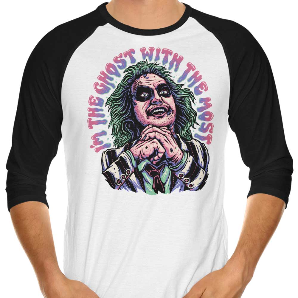 Ghost with the Most 3/4 Sleeve Raglan - Adult & Kids T-Shirts, Sweatshirts & Hoodies apparel design preview 1