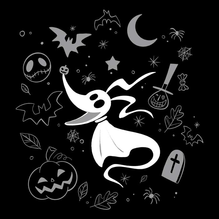 Ghostly Dog Doodle Men's Apparel - Adult & Kids T-Shirts, Sweatshirts & Hoodies apparel design preview 2