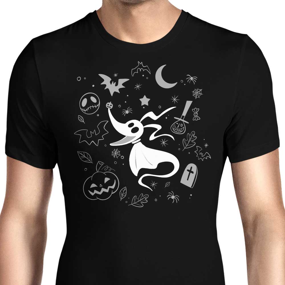 Ghostly Dog Doodle Men's Apparel - Adult & Kids T-Shirts, Sweatshirts & Hoodies apparel design preview 1