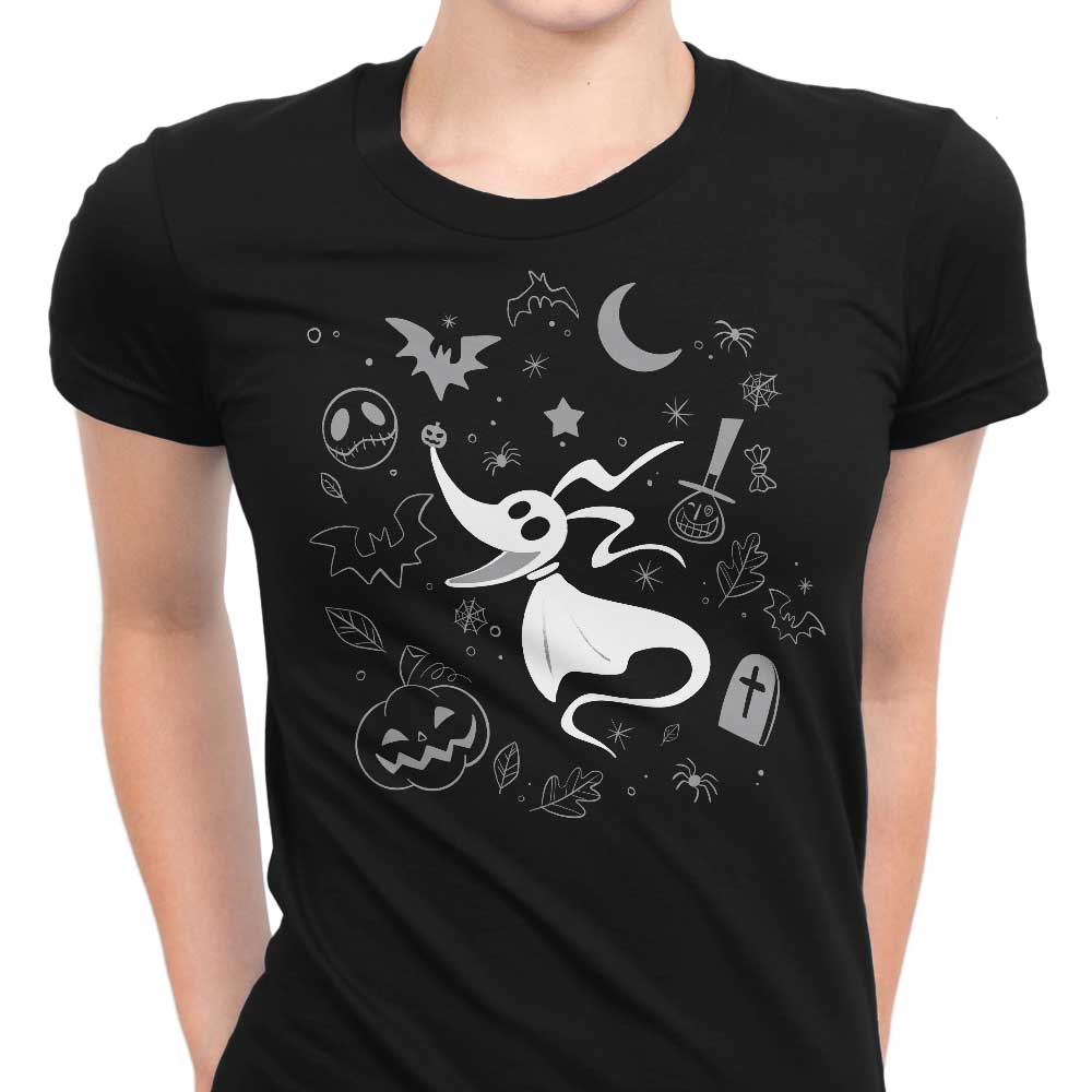 Ghostly Dog Doodle Women's Apparel - Adult & Kids T-Shirts, Sweatshirts & Hoodies apparel design preview 1