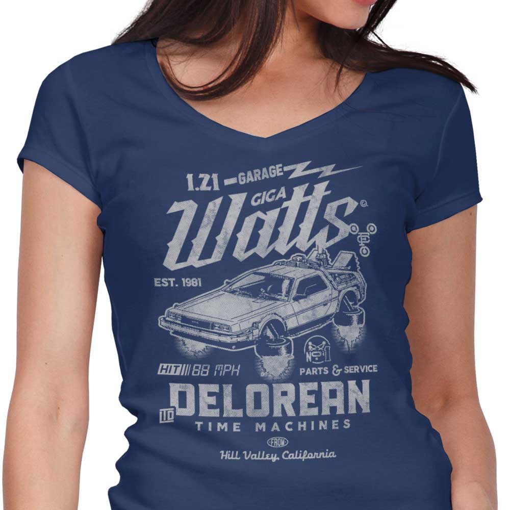 Giga Watts Garage Women's V-Neck - Adult & Kids T-Shirts, Sweatshirts & Hoodies apparel design preview 1