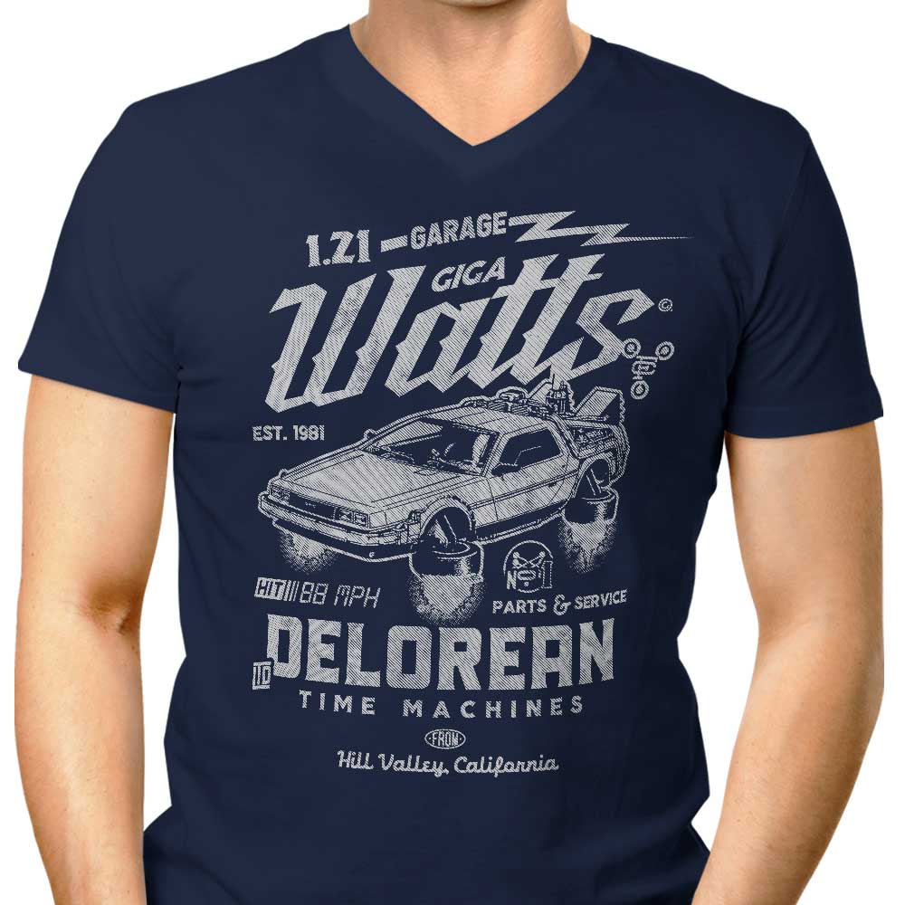 Giga Watts Garage Men's V-Neck - Adult & Kids T-Shirts, Sweatshirts & Hoodies apparel design preview 1