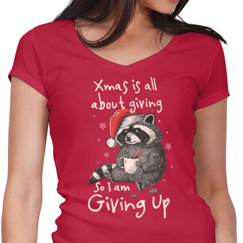 Giving Up Xmas Women's V-Neck - Adult & Kids T-Shirts, Sweatshirts & Hoodies apparel design preview 1