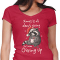 Giving Up Xmas Women's V-Neck - Adult & Kids T-Shirts, Sweatshirts & Hoodies apparel design preview 1