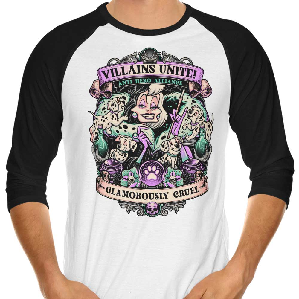 Glamorously Cruel 3/4 Sleeve Raglan - Adult & Kids T-Shirts, Sweatshirts & Hoodies apparel design preview 1