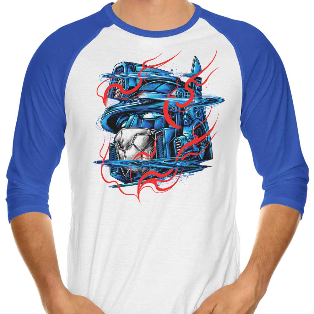 Glitch Flames 3/4 Sleeve Raglan - Adult & Kids T-Shirts, Sweatshirts & Hoodies apparel design preview 1