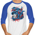 Glitch Flames 3/4 Sleeve Raglan - Adult & Kids T-Shirts, Sweatshirts & Hoodies apparel design preview 1
