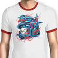 Glitch Flames Ringer - Adult & Kids T-Shirts, Sweatshirts & Hoodies apparel design preview 1