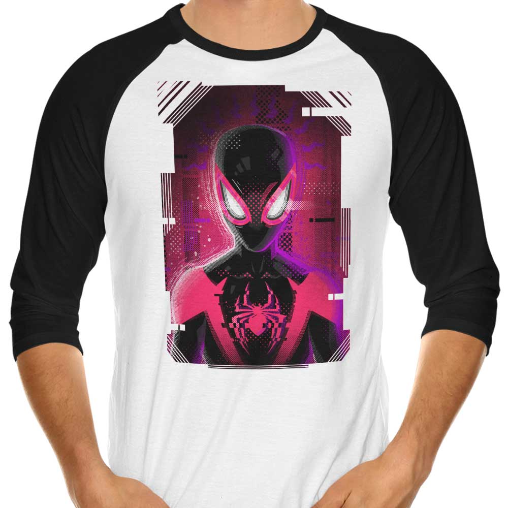 Glitched Morales 3/4 Sleeve Raglan - Adult & Kids T-Shirts, Sweatshirts & Hoodies apparel design preview 1