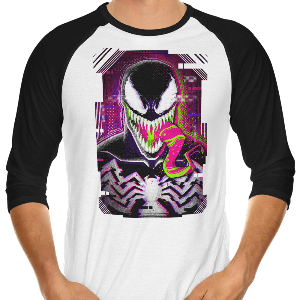 Glitched Symbiote 3/4 Sleeve Raglan - Adult & Kids T-Shirts, Sweatshirts & Hoodies apparel design preview 1