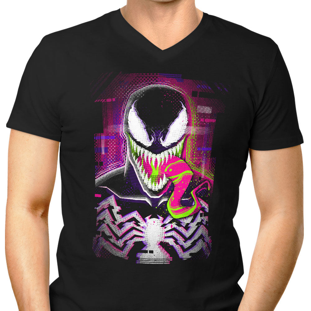 Glitched Symbiote Men's V-Neck - Adult & Kids T-Shirts, Sweatshirts & Hoodies apparel design preview 1