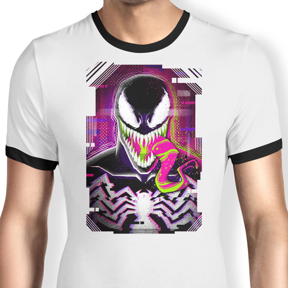 Glitched Symbiote Ringer - Adult & Kids T-Shirts, Sweatshirts & Hoodies apparel design preview 1