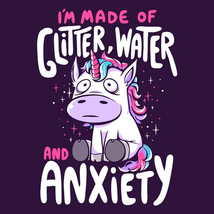 Glitter, Water, and Anxiety Men's Apparel - Adult & Kids T-Shirts, Sweatshirts & Hoodies apparel design preview 2