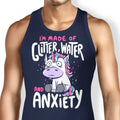 Glitter, Water, and Anxiety Tank Top - Adult & Kids T-Shirts, Sweatshirts & Hoodies apparel design preview 1