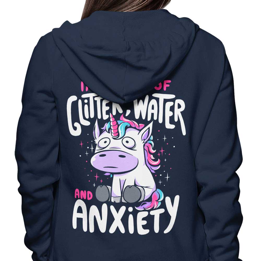 Glitter, Water, and Anxiety - Adult & Kids T-Shirts, Sweatshirts & Hoodies apparel design preview 1