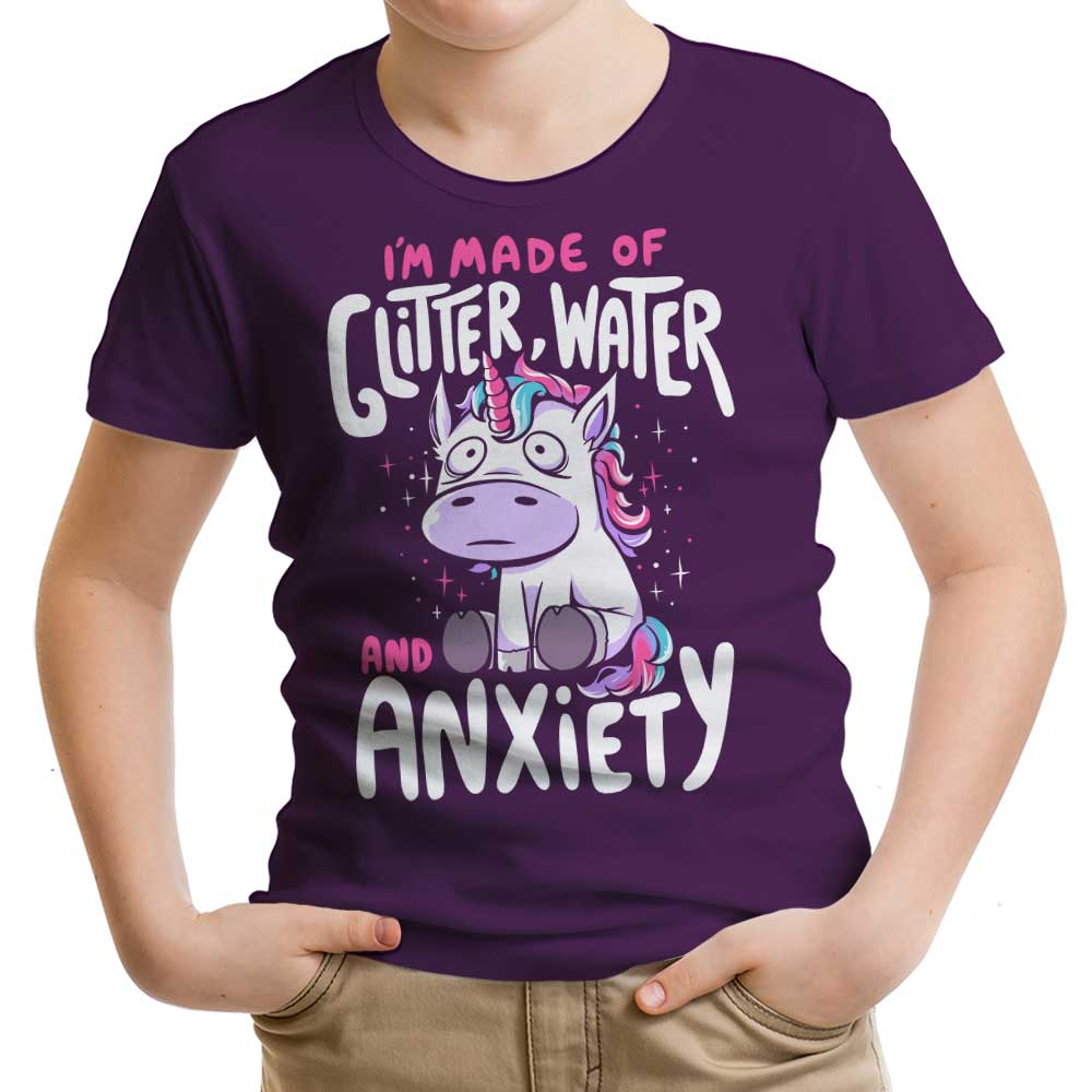 Glitter, Water, and Anxiety Youth Apparel - Adult & Kids T-Shirts, Sweatshirts & Hoodies apparel design preview 1