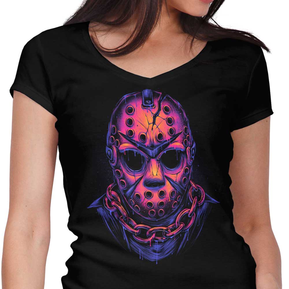 Glowing Camper Women's V-Neck - Adult & Kids T-Shirts, Sweatshirts & Hoodies apparel design preview 1