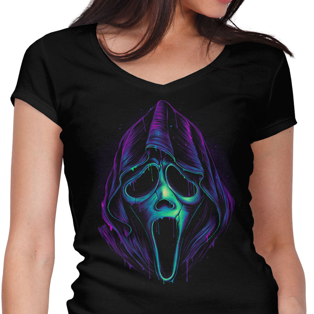 Glowing Ghost Women's V-Neck - Adult & Kids T-Shirts, Sweatshirts & Hoodies apparel design preview 1