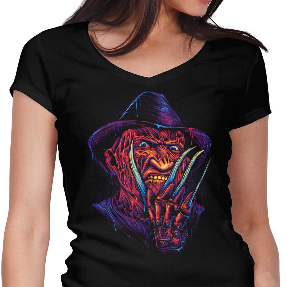Glowing Nightmare Women's V-Neck - Adult & Kids T-Shirts, Sweatshirts & Hoodies apparel design preview 1