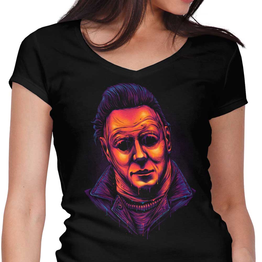 Glowing Slasher Women's V-Neck - Adult & Kids T-Shirts, Sweatshirts & Hoodies apparel design preview 1
