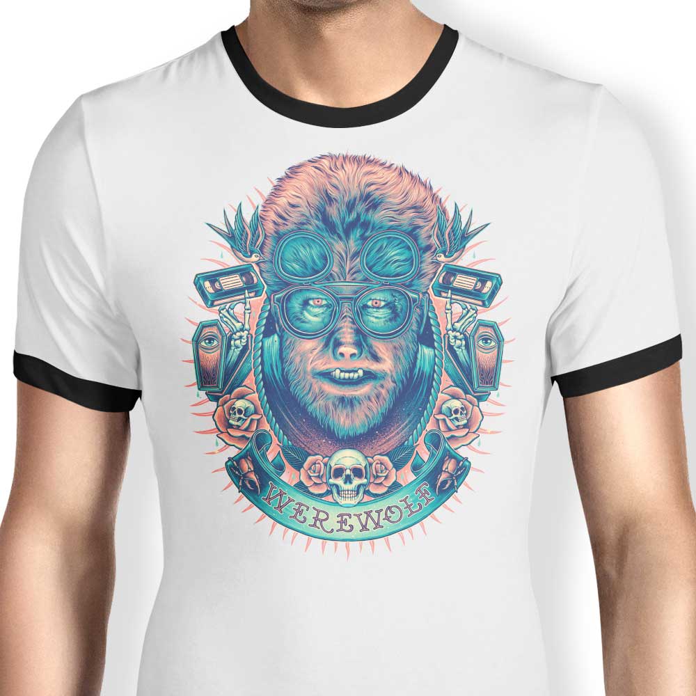 Glowing Werewolf Ringer - Adult & Kids T-Shirts, Sweatshirts & Hoodies apparel design preview 1