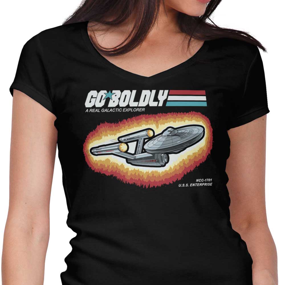 Go Boldly Women's V-Neck - Adult & Kids T-Shirts, Sweatshirts & Hoodies apparel design preview 1