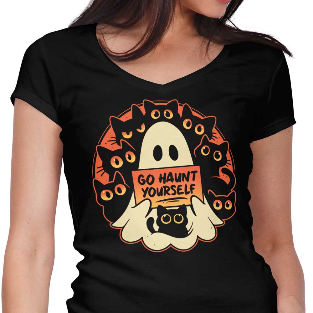 Go Haunt Yourself Women's V-Neck - Adult & Kids T-Shirts, Sweatshirts & Hoodies apparel design preview 1